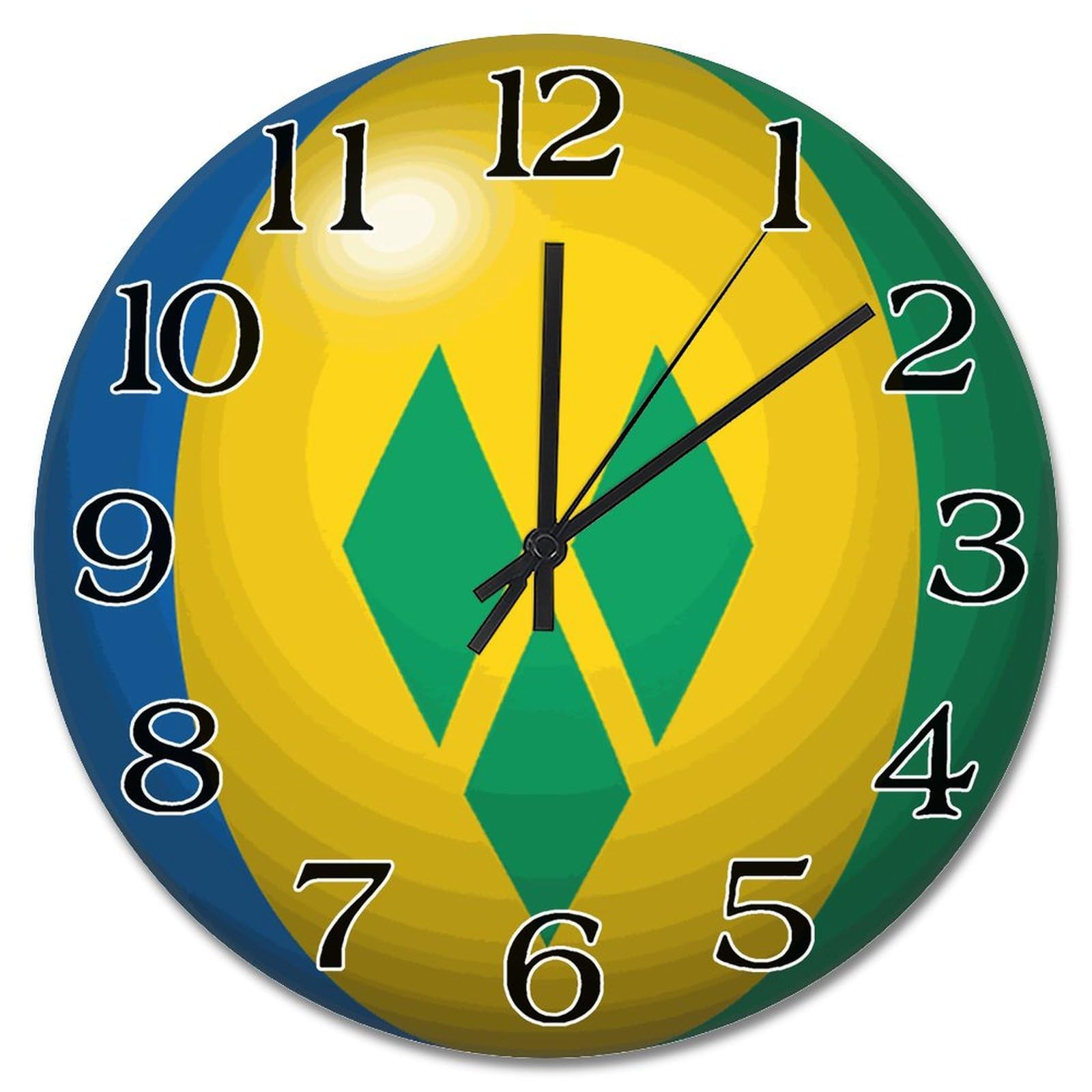 Horloge murale drapeau de ferme silencieuse pour stopper le tic-tac, pendule de cuisine 25,4cm