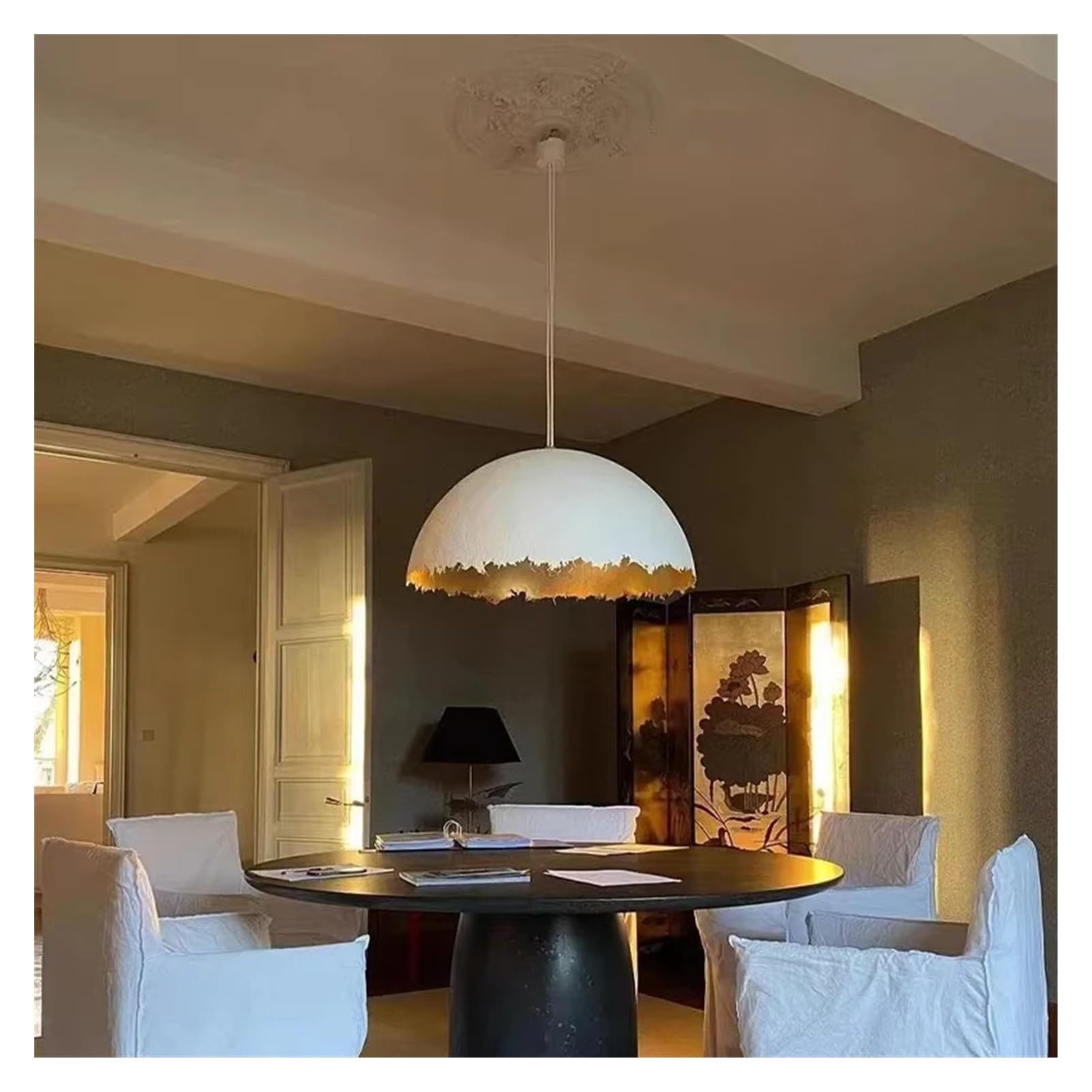 Genérico Lámparas de araña, Lámpara colgante PostKrisi, esfera de resina acrílica cáscara huevo, diseño danés, iluminación estudio, arte, sala estar simple, lujo