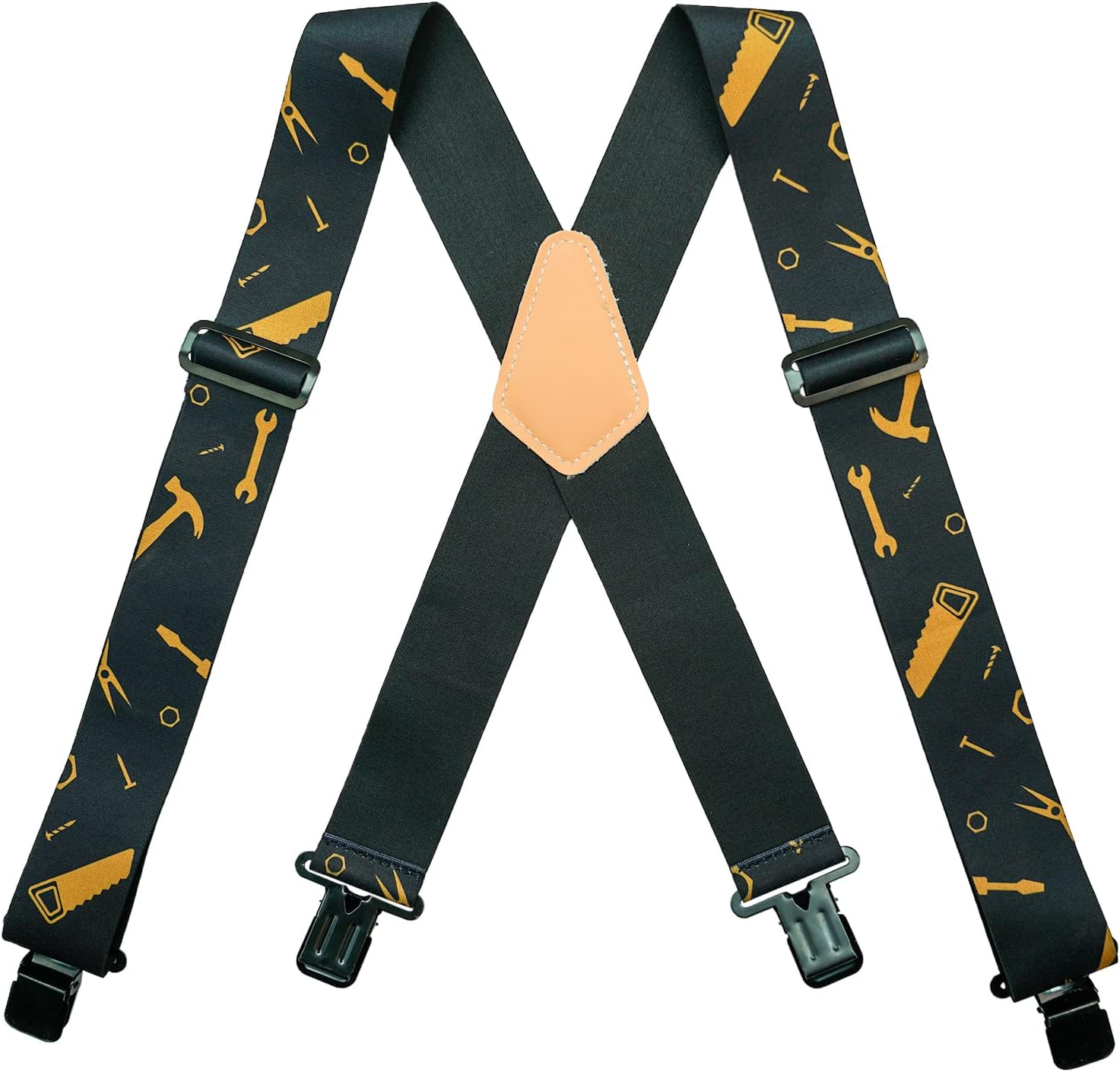 MELOTOUGH Men's Suspenders Fully Elastic 2 inch Wide X back Heavy Duty Work Suspenders - Image 3