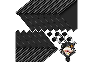 120 Sheets Black Flower Wrapping Paper, Waterproof Floral Bouquet Paper for Weddings, Birthdays, DIY Projects
