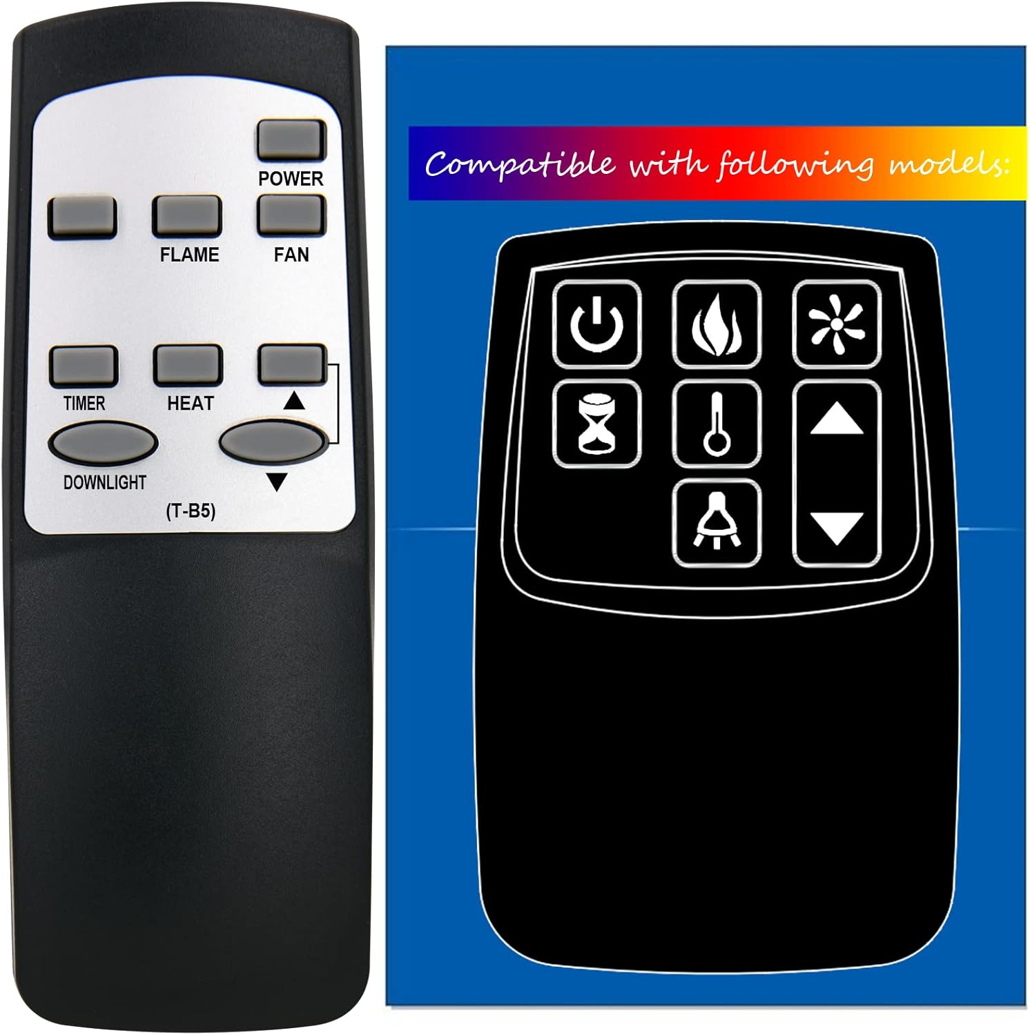 Replacement for Twin Star ClassicFlame Classic Flame Dura Flame Fireplace Stove Heater Infrared Remote Control 32IIU200GRA 32II200GRA (T-B5)