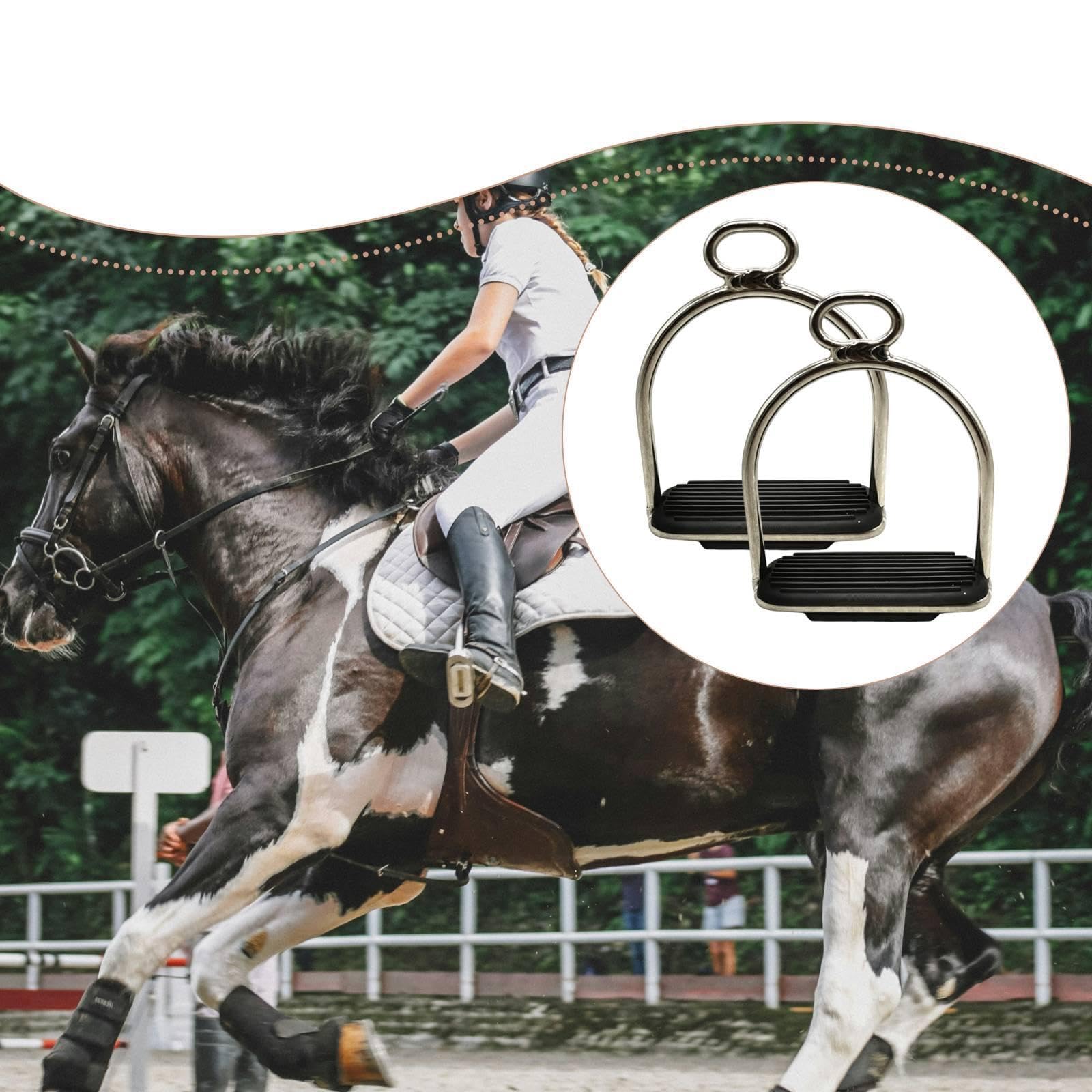 Milageto 2 estribos equitación Tipo Jaula, Ligeros, Alta Resistencia, Antideslizantes, Accesorios para Jinetes, Herramienta Entrenamiento cómoda
