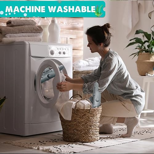 Miniatura 6 de ZHICHENG Tapete antideslizante para bañera para niños, tapete de ducha suave con forma de pez con ventosas fuertes para el baño (gris)