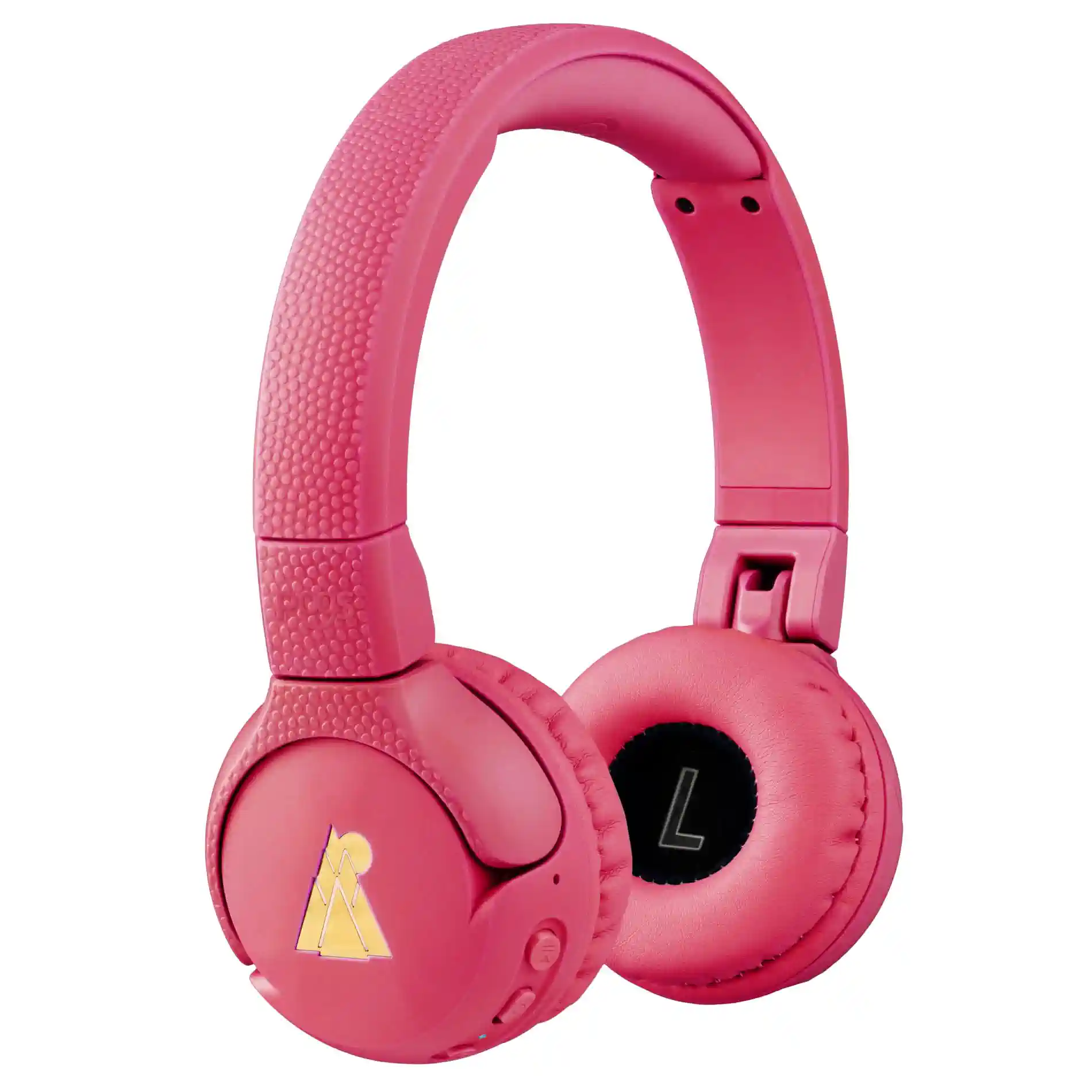 POGS Drahtloser Bluetooth Kinderkopfhörer | The Gecko 2 | Faltbarer robuster Kinderkopfhörer ab 3 Jahren | Lautstärkebegrenzung 85 dB | Mikrofon | On-Ear | Drahtlose Musik-Sharing-Funktion (rRosa)