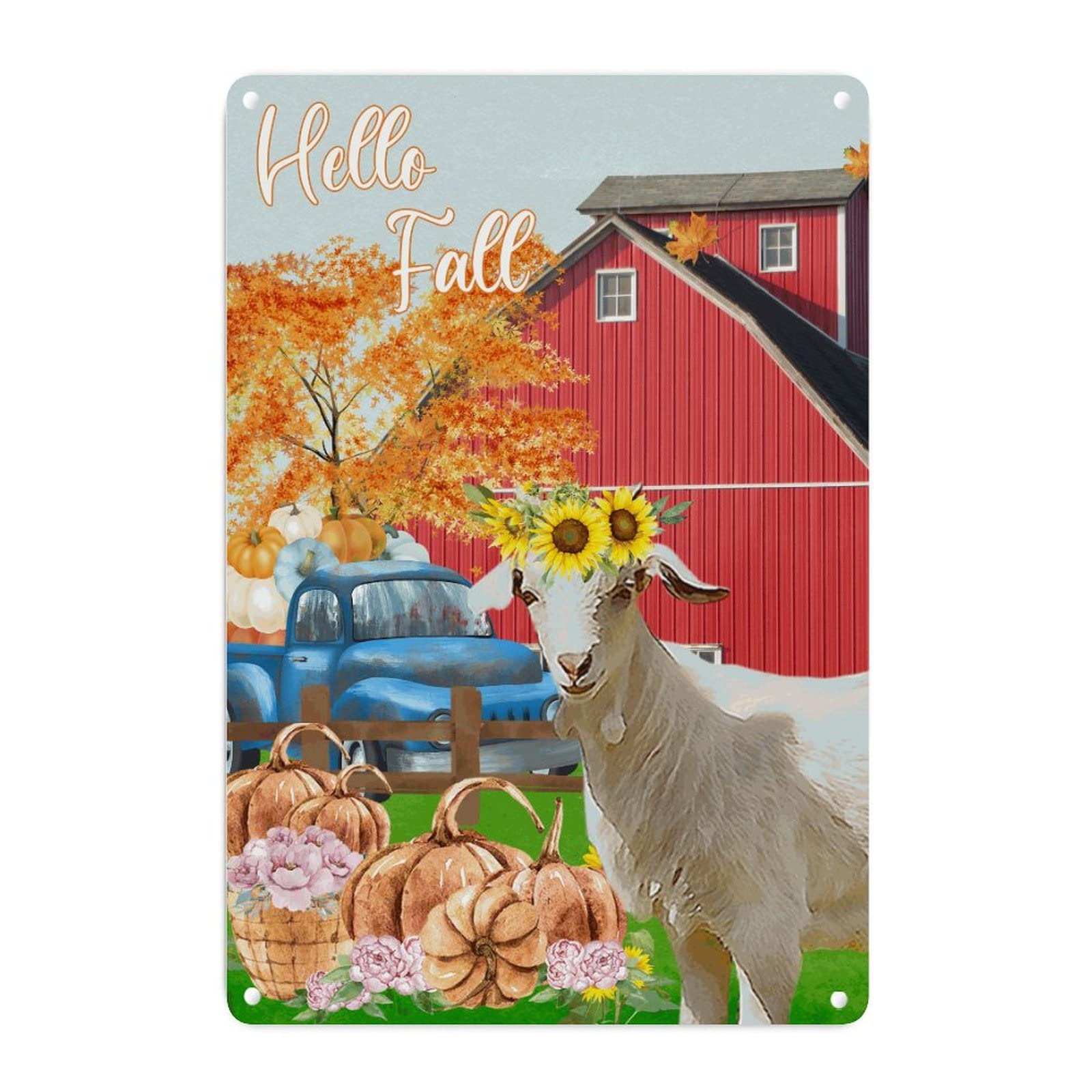 Plaque murale Hello Pumpkin idéale pour embellir votre porche
