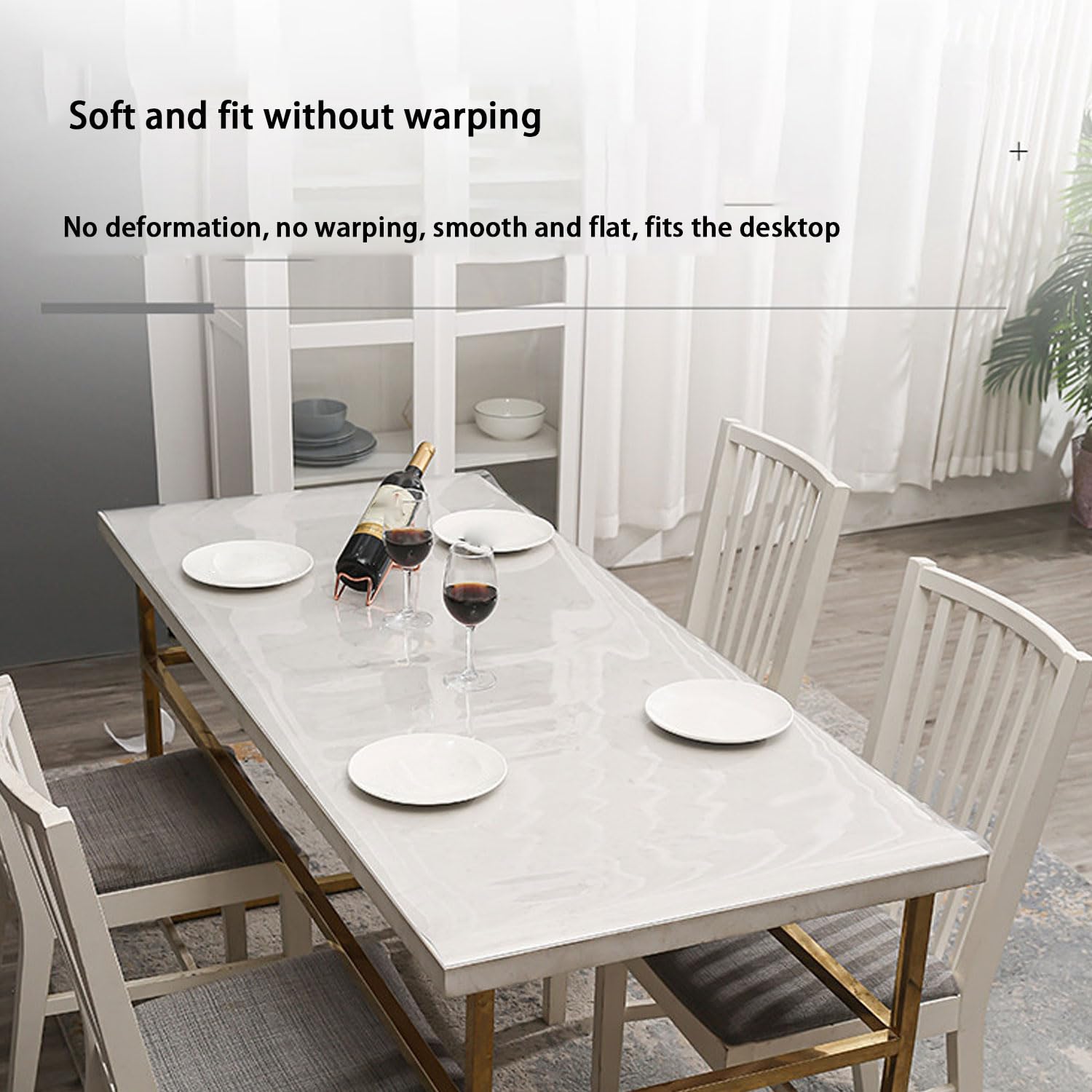 Copertura Protettiva Trasparente Impermeabile per Tavolo, Spessore 1,5 mm, per Sala da Pranzo, Ufficio, scrivania, tavolino (1,5 mm, 24x24 pollici/60x60 cm)