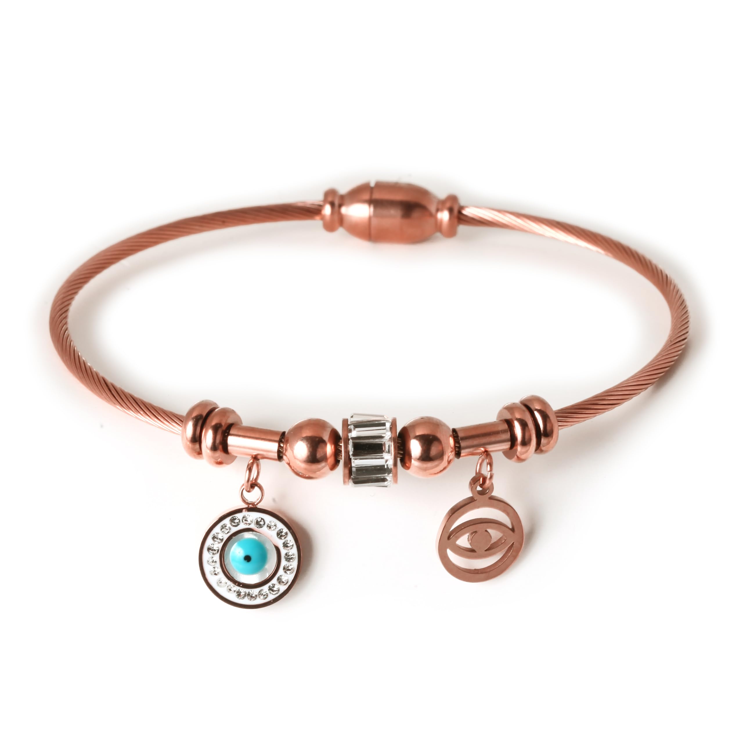 MEENAZ evil eye bracelet for woman | Evil Eye Bangles for women Stylish | Anti Tarnish Bracelet for girls | Rose gold Kada for Women | Accessories Jewellery korean crystal Rust-free Skin friendly (B0D2TDP6LH) Amazon Price History, Amazon Price Tracker