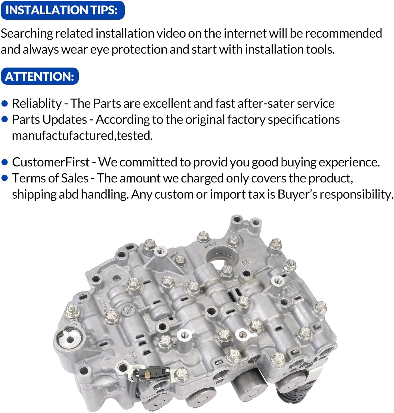RE0F11A CVT Transmission Valve Body Compatible with Chevy Spark Nissan Note Sentra Tiida Versa Suzuki Swift 2012 2013 2014 2015 Replaces JF015 JF015E JF011E