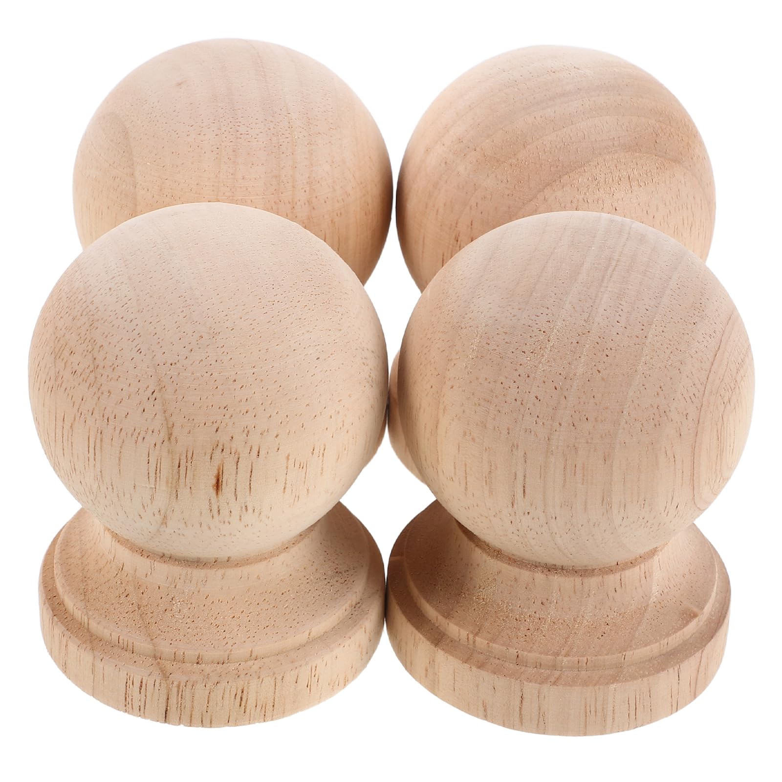 SOLUSTRE 4pcs Unfinished Wooden Baluster Spindles European Decorative Unpainted Wood Newel Post Handrail for DIY Staircase Furniture Woodworking Crafts Home Improvement Light Yellow