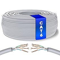 Mr. Tronic Cavo Ethernet Cat 6 da 50m Bulk Cabel, Cavo di Rete LAN Cat 6 ad Alta Velocità Per Connessione Internet Veloce 1 Gbps – 250 MHz AWG24 Sfuso | UTP CCA (50 Metri, Grigio)