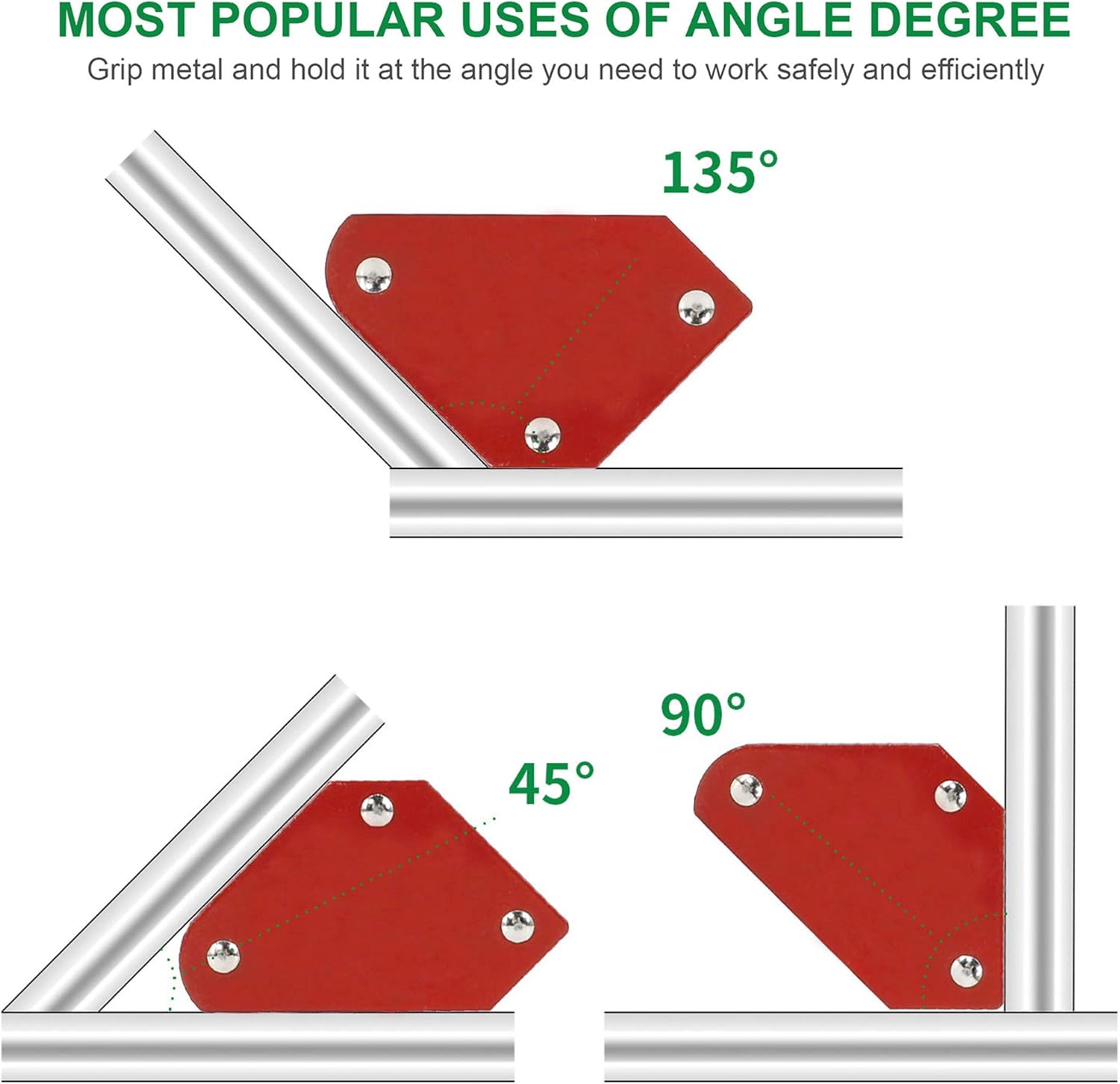 4Pack of 9LB Arrow Welding Magnets Set Arc Tig Mig Welding Magnetic Arrow Holder Multi-angle Metal Working Tools and Equipment Welding Accessories For Soldering Welding Assembly Pipes Installation - - 