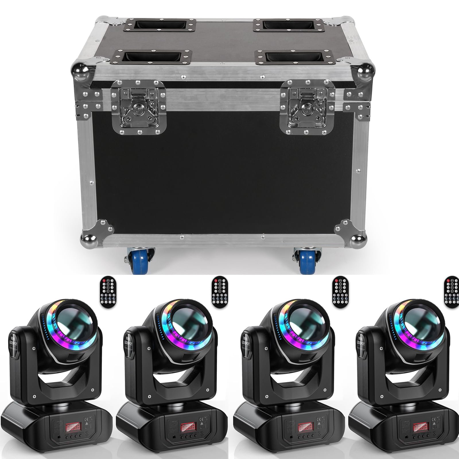 Flightcase con Rotelle 4 in 1 Fly case per 100W Teste Mobili LED (ZQ02061) Moving Head