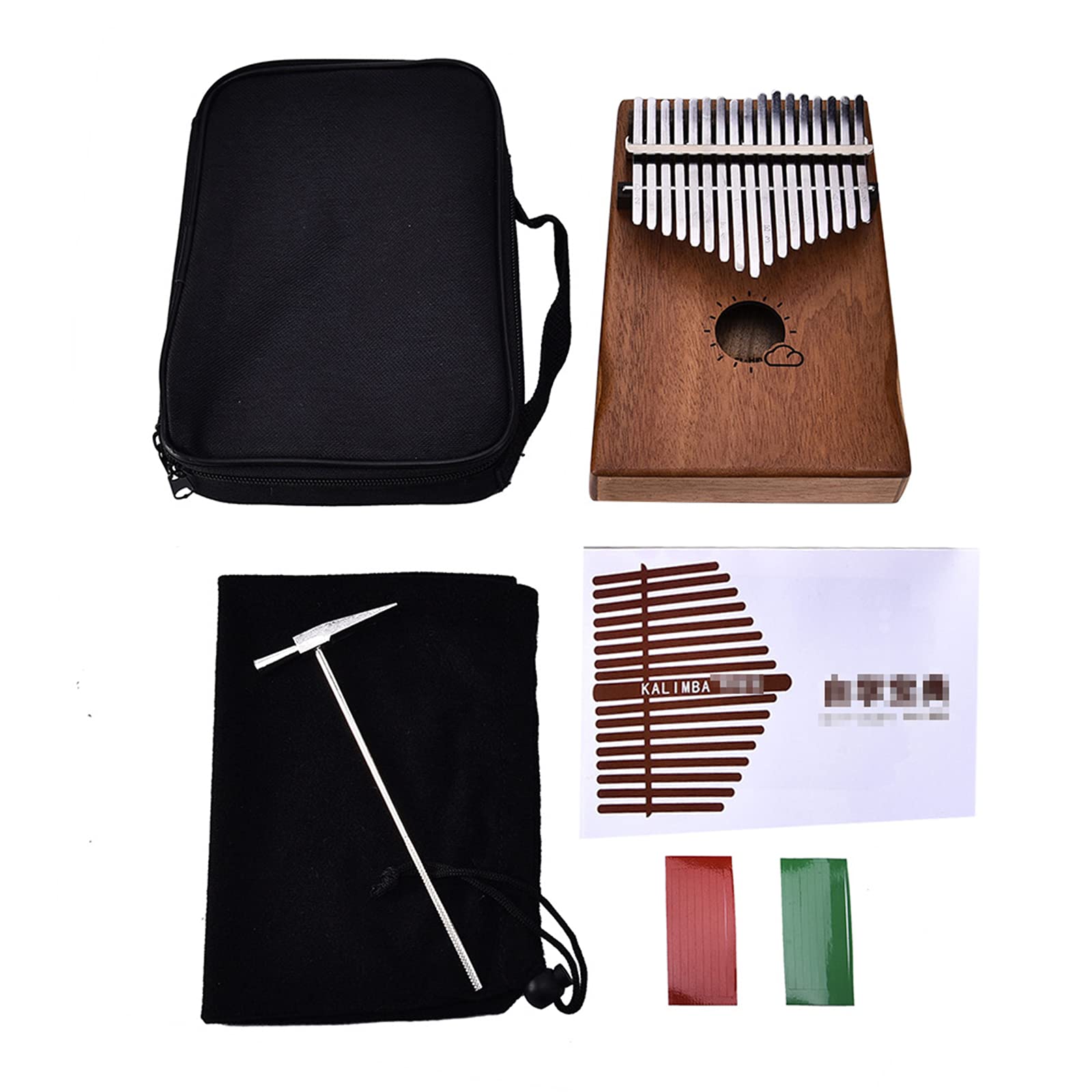 Kalimba, Instrument de Musique Adulte Piano à Pouce Thumb Piano 17 Touches Instrument de Musique Portable Cadeaux pour Enfants et Adultes Débutants