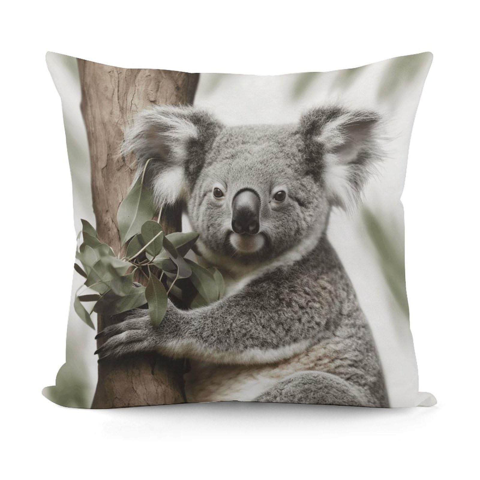 VstaDank Decorative Koala Throw Pillow Covers Luxury Soft Pillowcases Fluffy Plush Accent Pillow Cases Personalized Square Lumbar Pillows Shells for All Seasons 18" X 18"