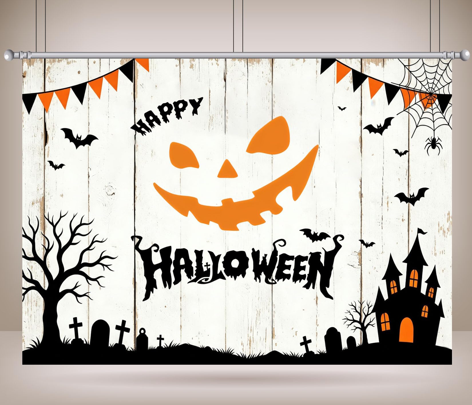 20x10FT (6x3m) Volto Zucca Happy Halloween Sfondo Fotografico