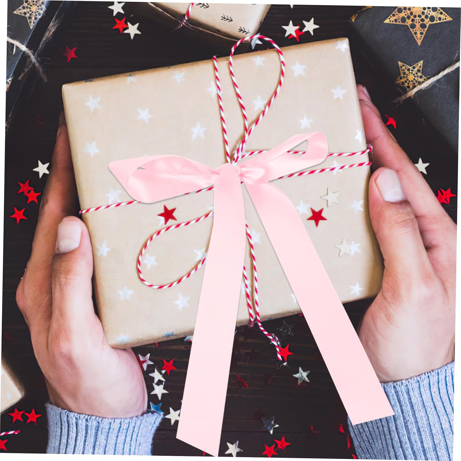 1 Roll Wide Single Sided Textured Ribbon for DIY Crafts Wrapping and Holiday Decorations Durable Lightweight Easy to Cut for Bows and Present Packs