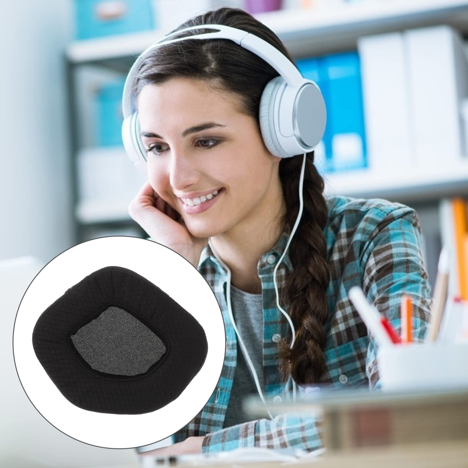 SHINEOFI 5 Pièces Coussinets Oreilles de Remplacement Compatibles avec Housse de Protection pour Écouteurs Mousse Confort Optimisé Bruit pour Utilisation Prolongée