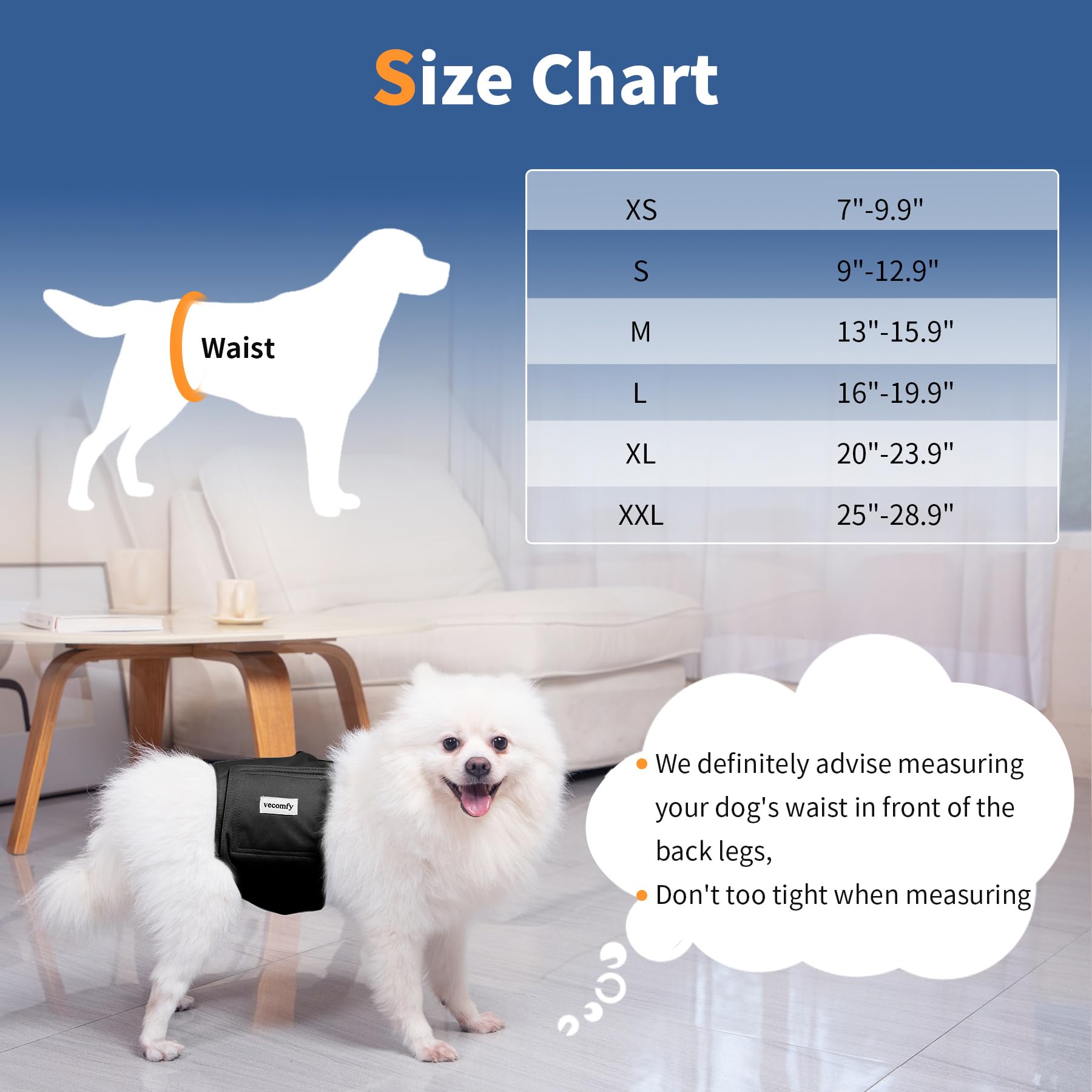 Vecomfy Bandas para el vientre para perros machos (paquete de 5), pañales para perros extragrandes, lavables, reutilizables, extragrandes, a prueba de fugas, XXL