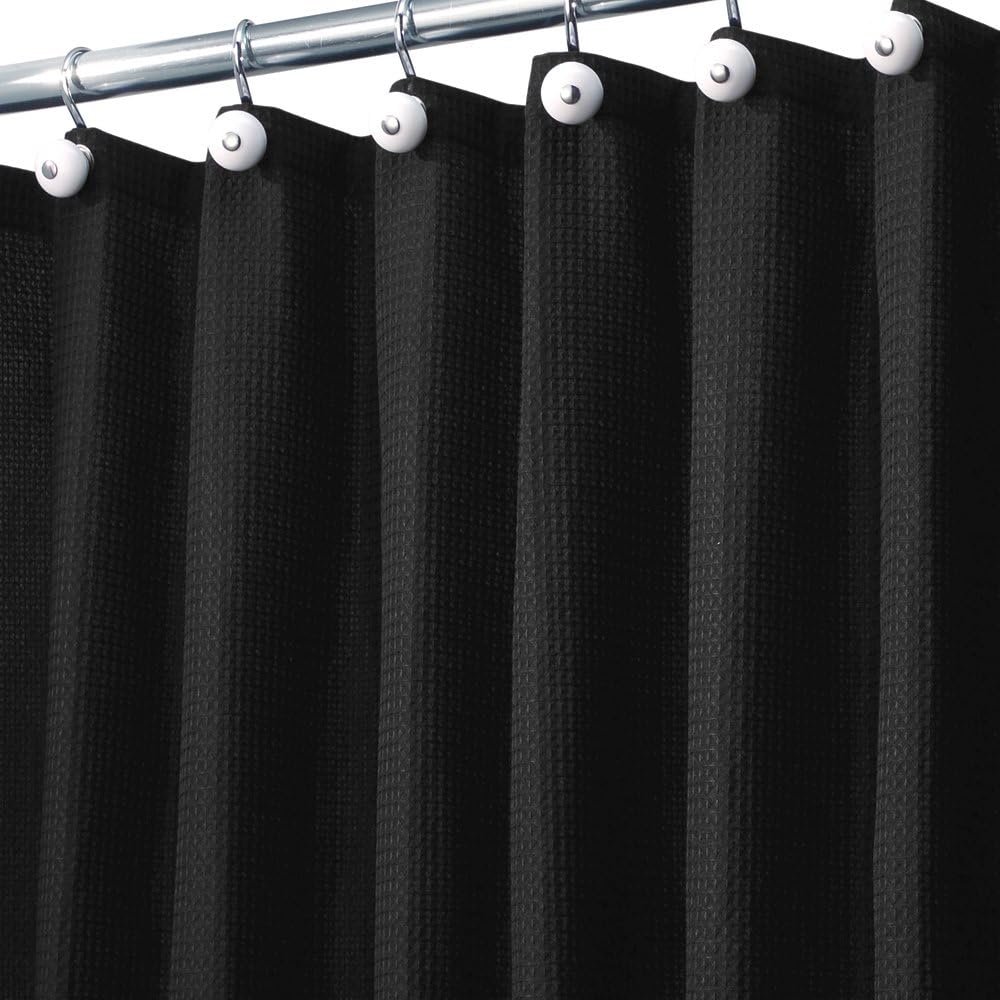 InterDesign York Shower Curtain, Black