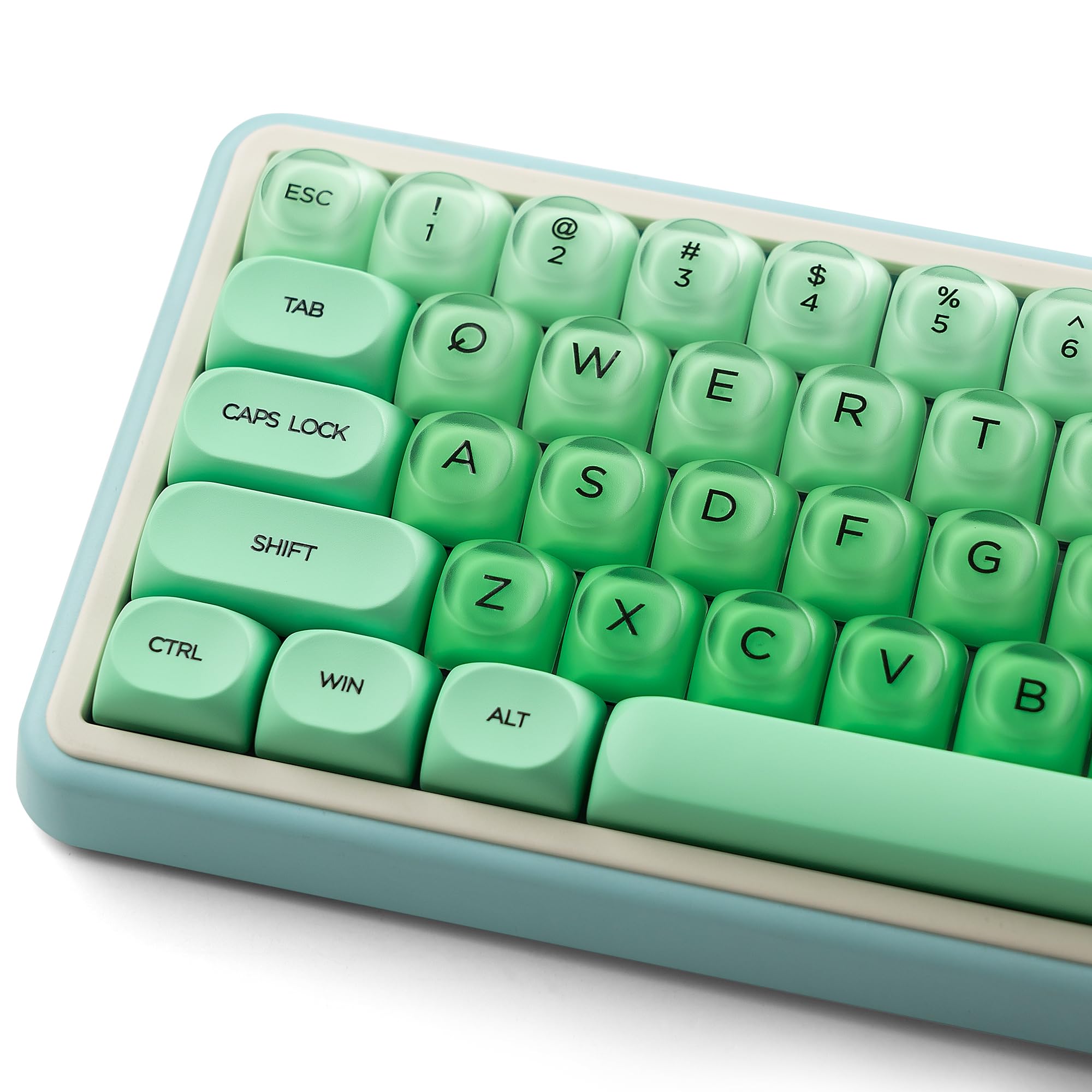 132 Keys Green Jelly Keycap Set, PBT, MOA Profile, Cute, Custom