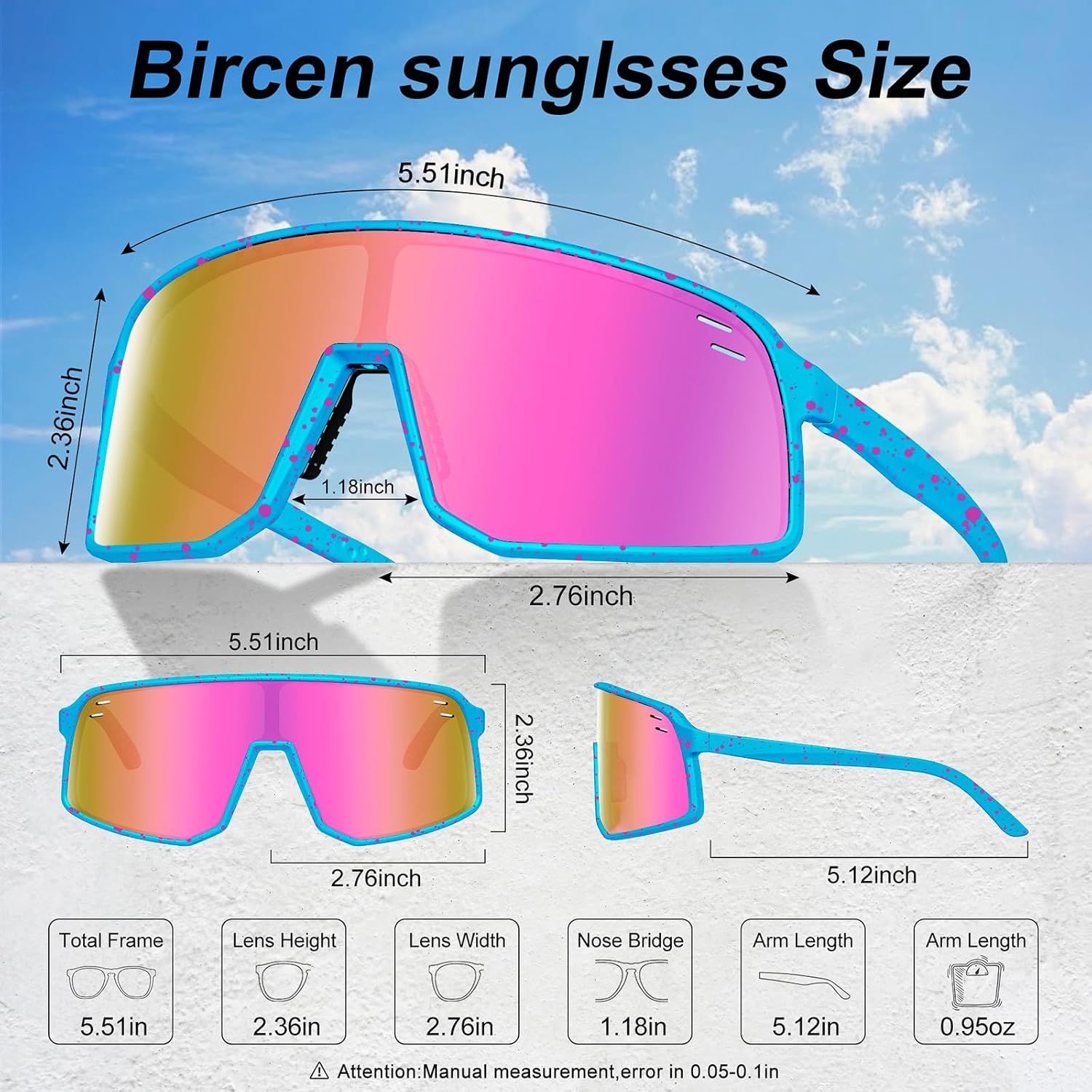 Polarized Cycling Glasses Sports Sunglasses for Men Women UV400 Protection MTB Fishing Running Baseball Glasses - Image 5