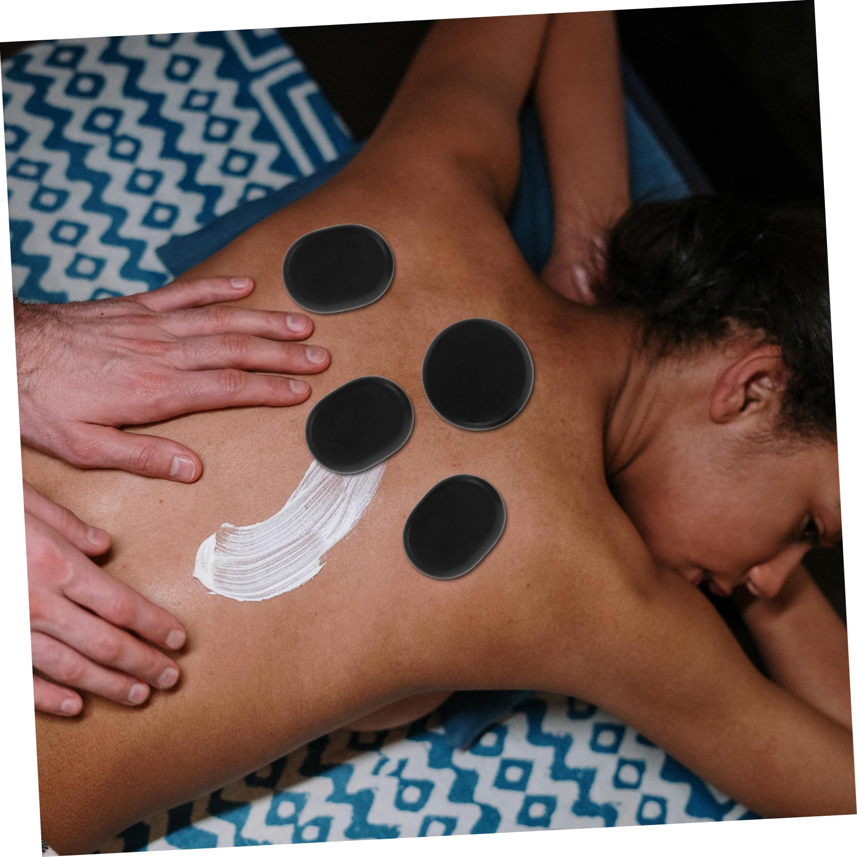 Calentador de Piedras Calientes 6piezas Bian Stone Redondas para Spa