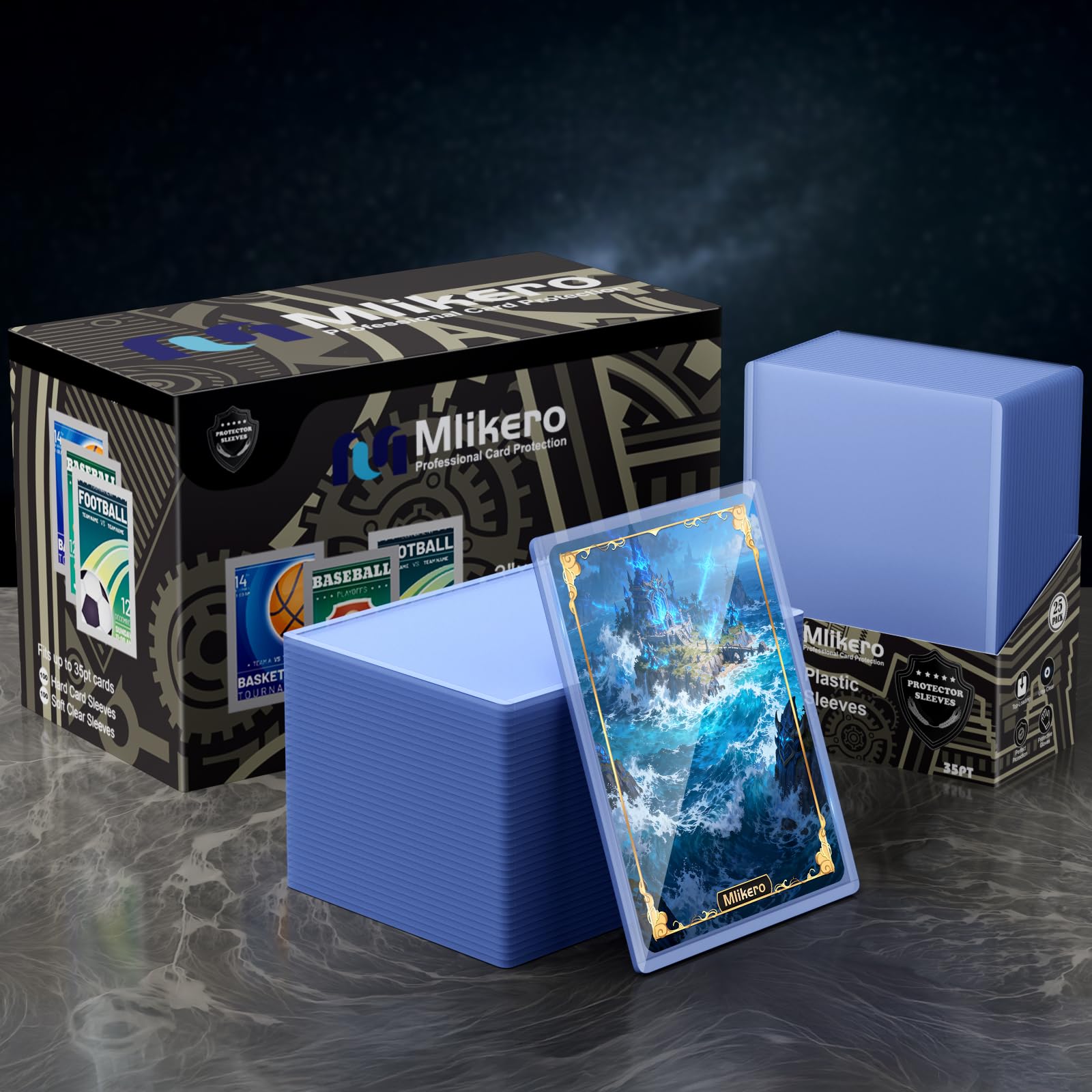 Mlikero 400 Bustine Protettive, Rigidi Card Sleeves Bustine Carte, Protezione per le Carte Collezionabili, 3x4 Pollici (200 Sleeves Rigide + 200 Sleeves Trasparenti)