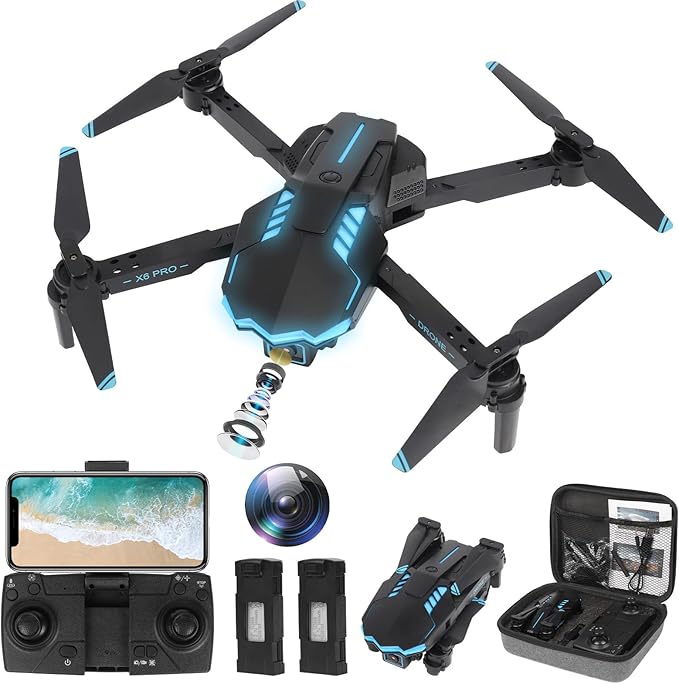 Drone FPV Avec Camera 1080P Pour Adultes, Écran LCD 2.8" Télécommande,Quadricoptère Drone RC Pour Debutant Évitement D'obstacles,Tap Fly Altitude Hold Gesture Gravity Control Pliable,3 Vitesses