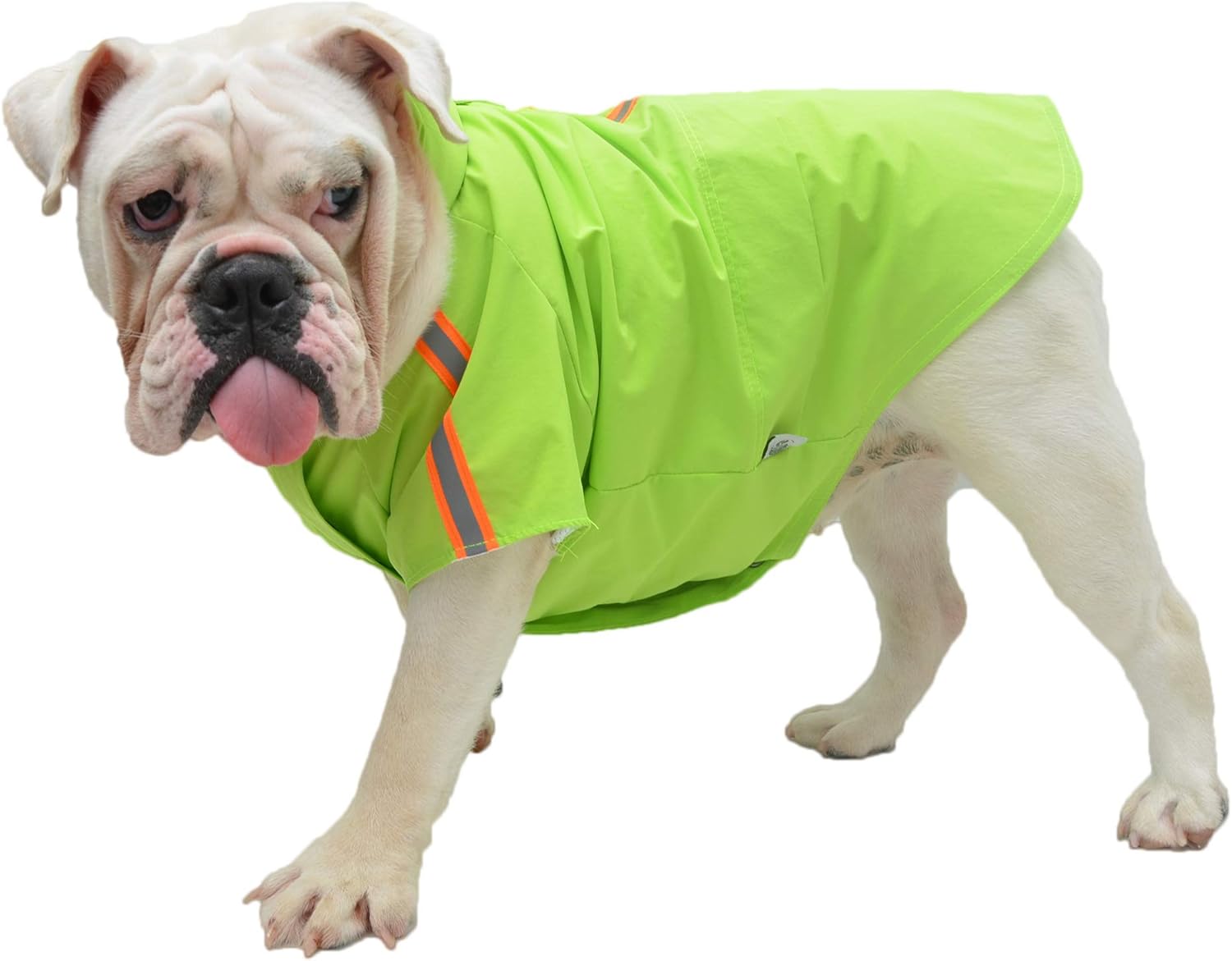 Lovelonglong Fashion Hooded Pet Dog Raincoat, Lightweight Dog Rain Jacket Zipper Closure Rain