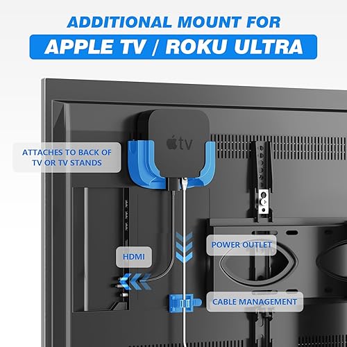 Miniatura 6 de Rfiver Soporte de suelo giratorio para TV Apple TVRoku Ultra, universal para pantalla plana LCD LED de 32 a 65 pulgadas, soporte de TV de altura