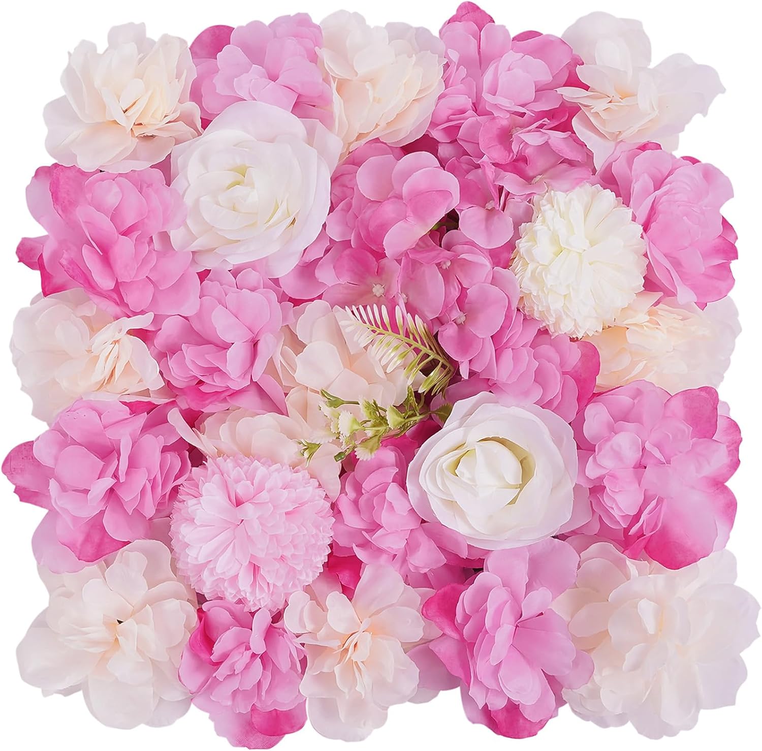 6 Pack Flower Wall Panels 15 x 15 inch 3D Rose Wall Mat Decorative Faux Floral Panel Hydrangea Silk Faux Flower Backdrop for Photo Background Home Wedding Party