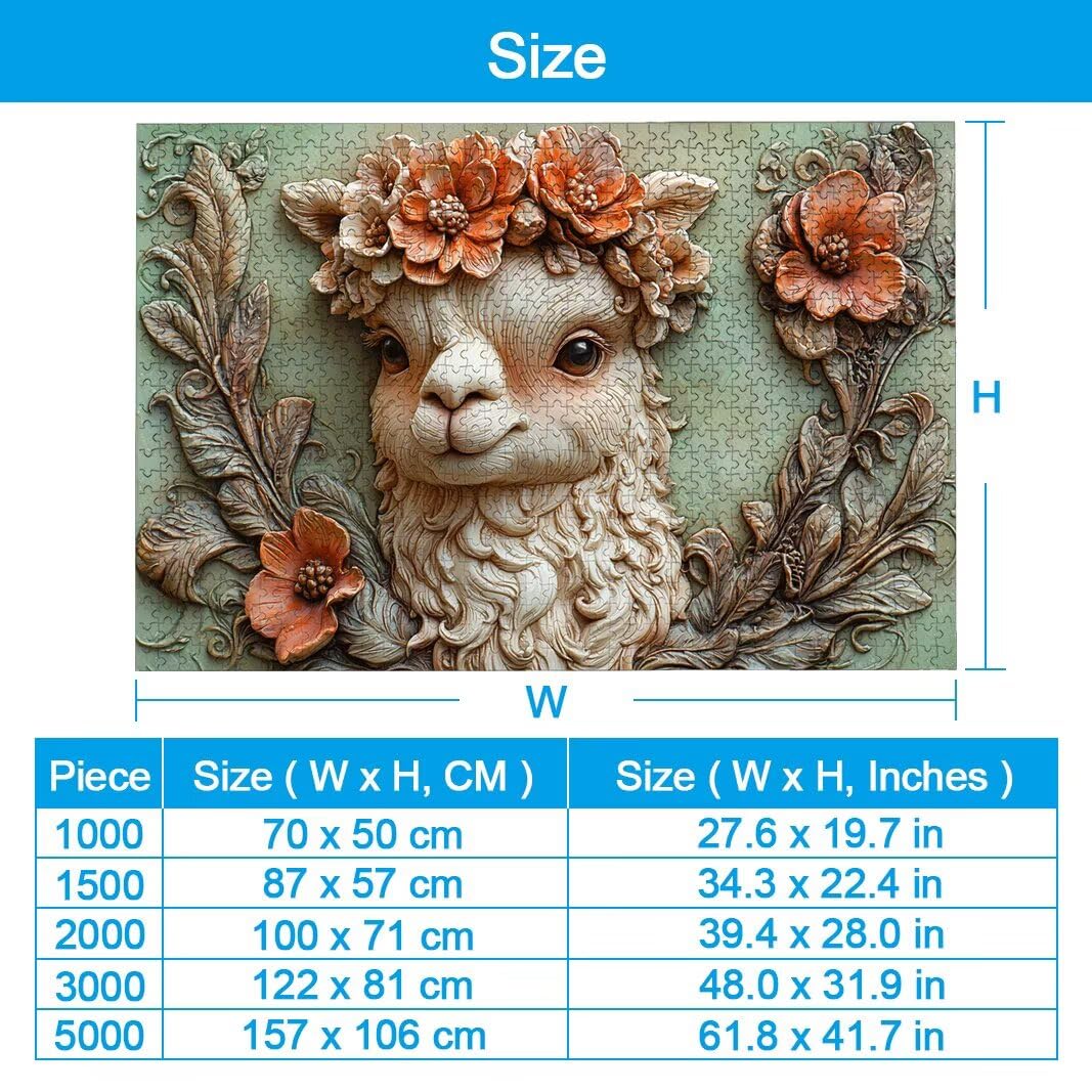 Puzzle Alpaca, Puzzle 1000 Pezzi per Adulti, Regalo Donna/Uomo -2625