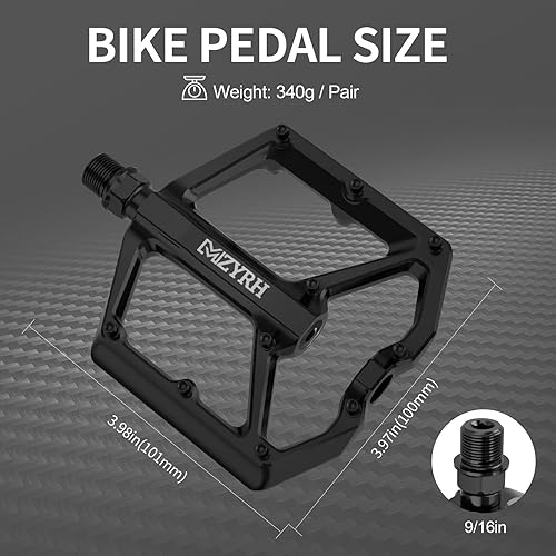 Miniatura 2 de MZYRH Pedales de bicicleta de montaña, pedales de MTB, 916 pulgadas, de aluminio CNC, rodamientos sellados duraderos para ciclismo de carretera,