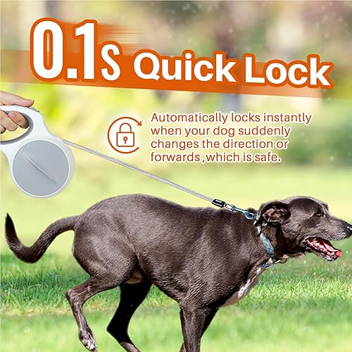 Miniatura 2 de Correa retráctil de 16 pies para perros grandes, resistente y reflectante, correa larga duradera para perros medianos a grandes de hasta 110 libras,