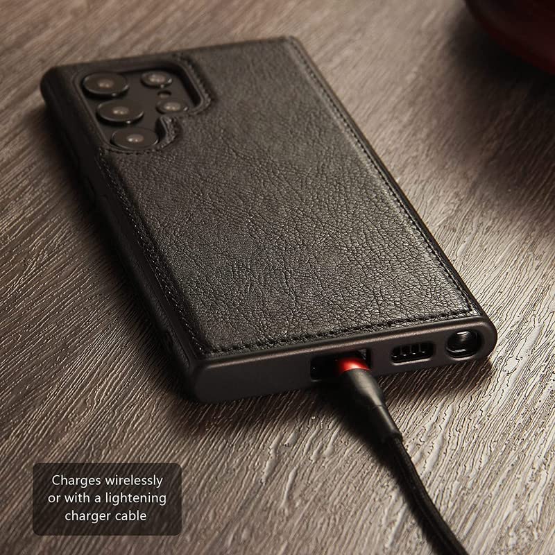Image of MOBILOVE PU Leather Flexible Back Case Cover for | Samsung Galaxy S24 Ultra 5G (Black)
