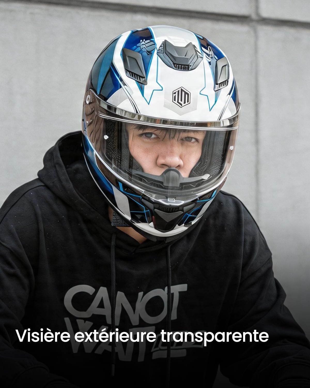 ILM Casque Integral Moto Homme et Femme Homologué ECE 22.06 Full Face pour Adulte avec Visière Compatible Pinlock Modèle F607