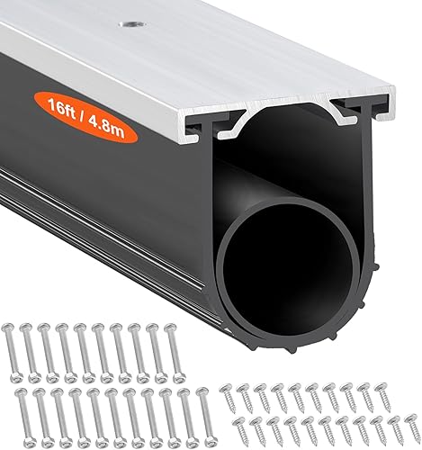 VEVOR Sellos para puerta de garaje, goma inferior, en forma de U + anillo O combinado, burlete para puerta de garaje con kit de retención de riel de