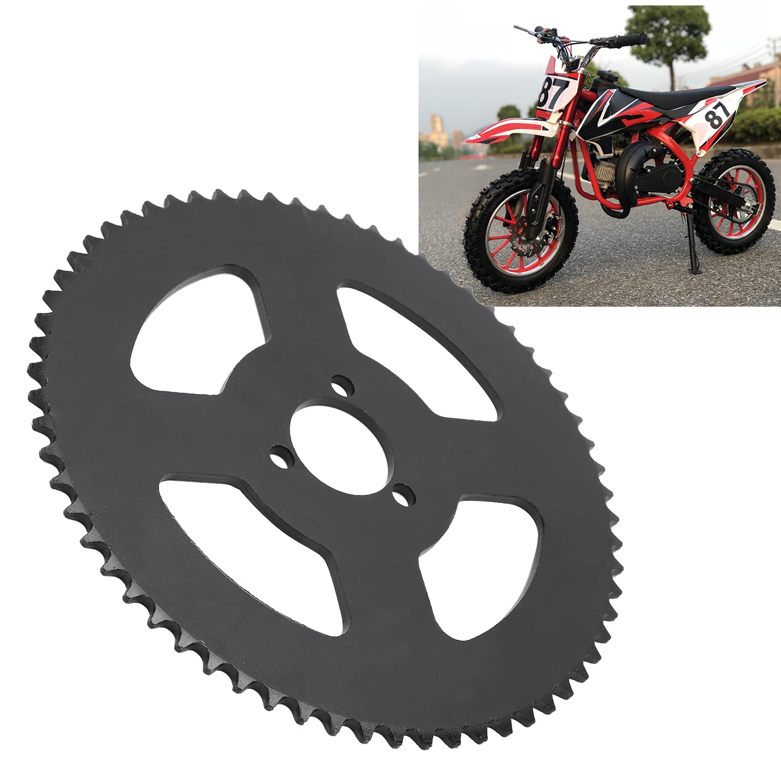 Tylna zębatka łańcuchowa T8F 64T, 3 otwory 29mm tylna zębatka motocyklowa 29mm stalowa przenośna dla 47cc 49cc mini silnik atv quad Pit Dirt Motard Bike