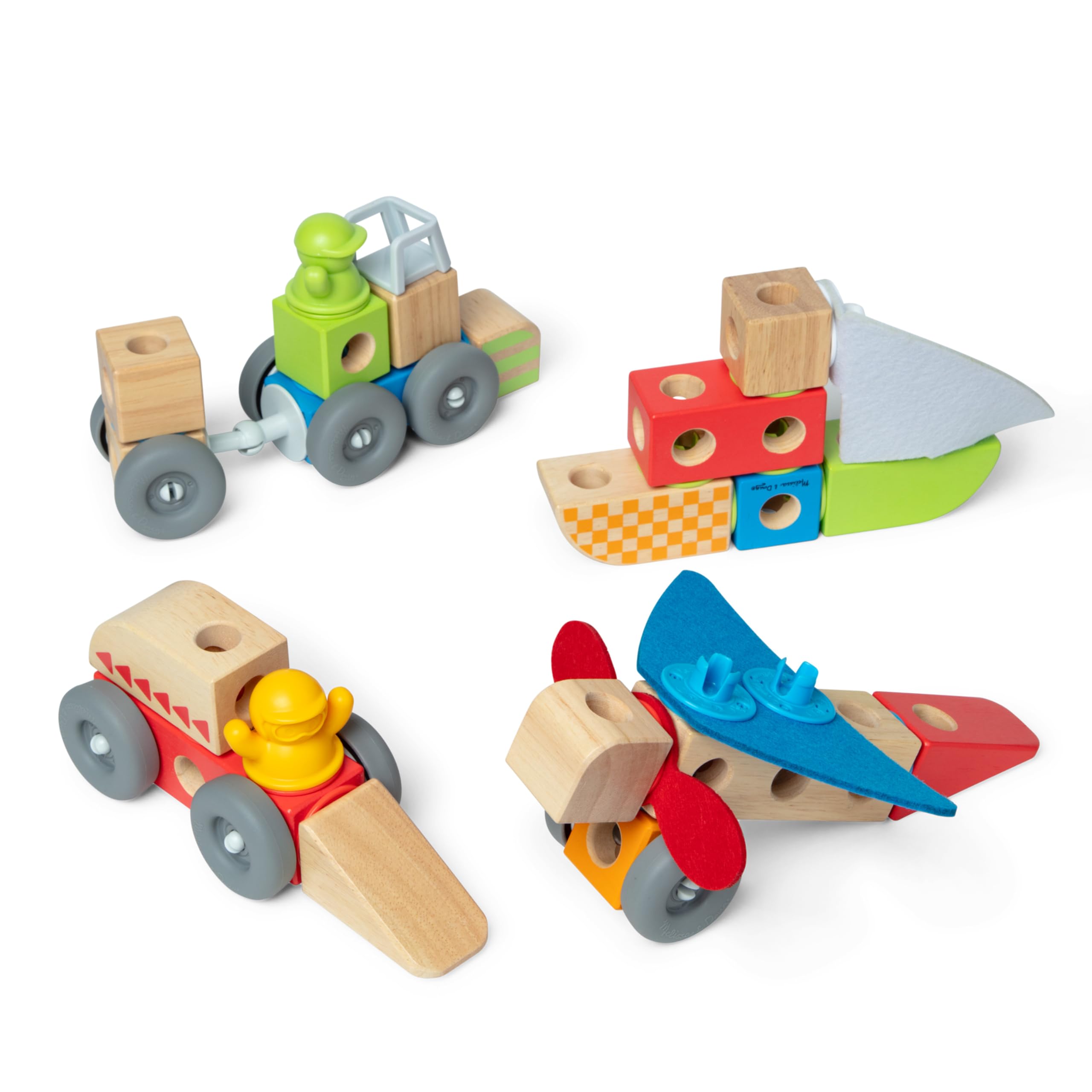 Melissa & Doug Blockables Snap And Play - Vehicles, Multi-color - Image 4