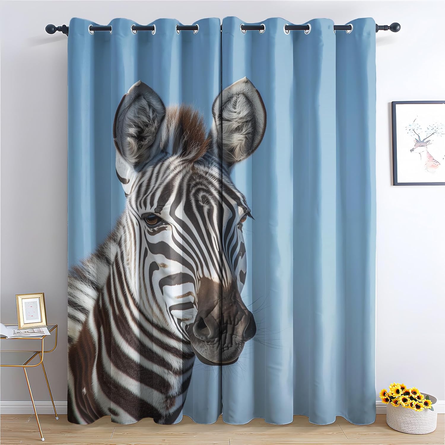 Polka Dot Curtains for Bedroom Living Room, Black and White Blackout Curtains & Home Decor, Geometric Window Curtains, Thermal Room Darkening Grommet Drapes, 54 Inch Curtains 2 Panel Set