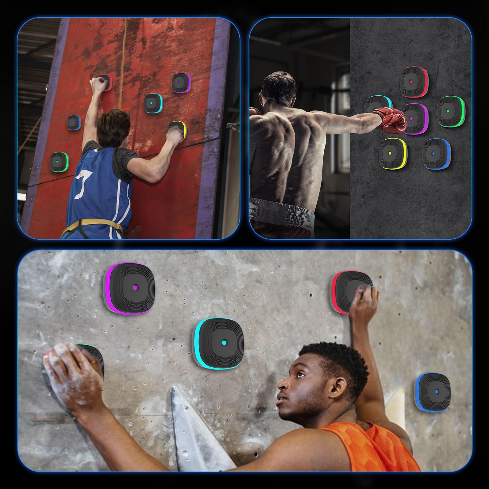 Sports Reaction Agility Lights Training Kit, Reaktionstraining Lichter mit Touchscreen-Steuerung, 8 Lampen 10 Modi, zur Verbesserung von Geschwindigkeit, Agilität und Reaktionsfähigkeit