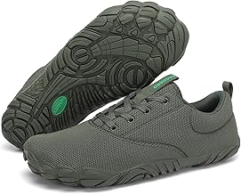 SAGUARO Barfußschuhe Herren Barfuss Schuhe Damen Bequem Leicht Barfußlaufschuhe Outdoor & Indoor Fitnessschuhe Knit Barefoot Shoes für Training Walking Trail Wander Joggen, Kieferngrün, 44 EU