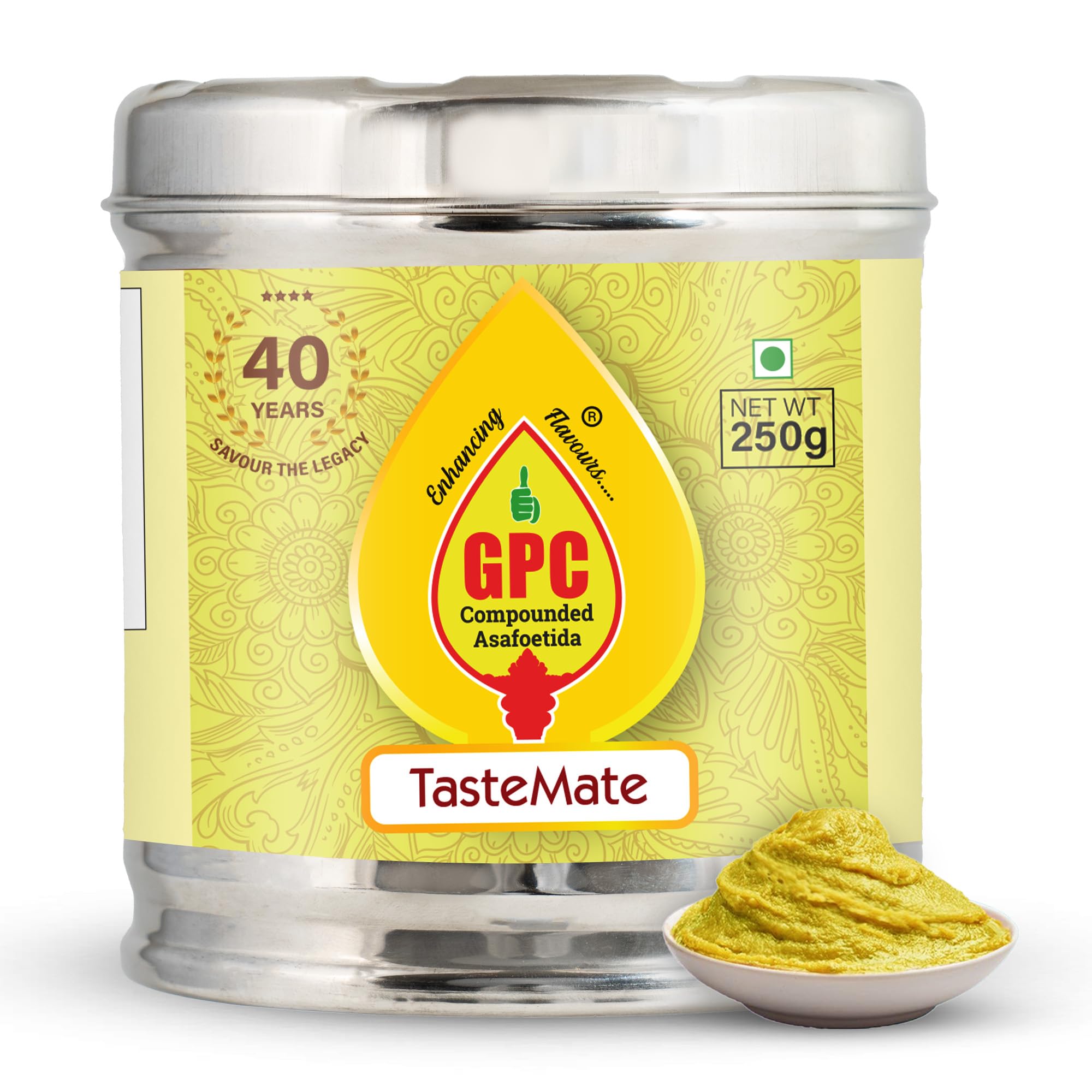 Tastemate Hing Paste 250g – Soft Compounded Asafoetida in Stainless Steel Container | Digestive Indian Spice for Daily Cooking | Boosts Flavour, Rich Aroma, Antioxidant-Rich
