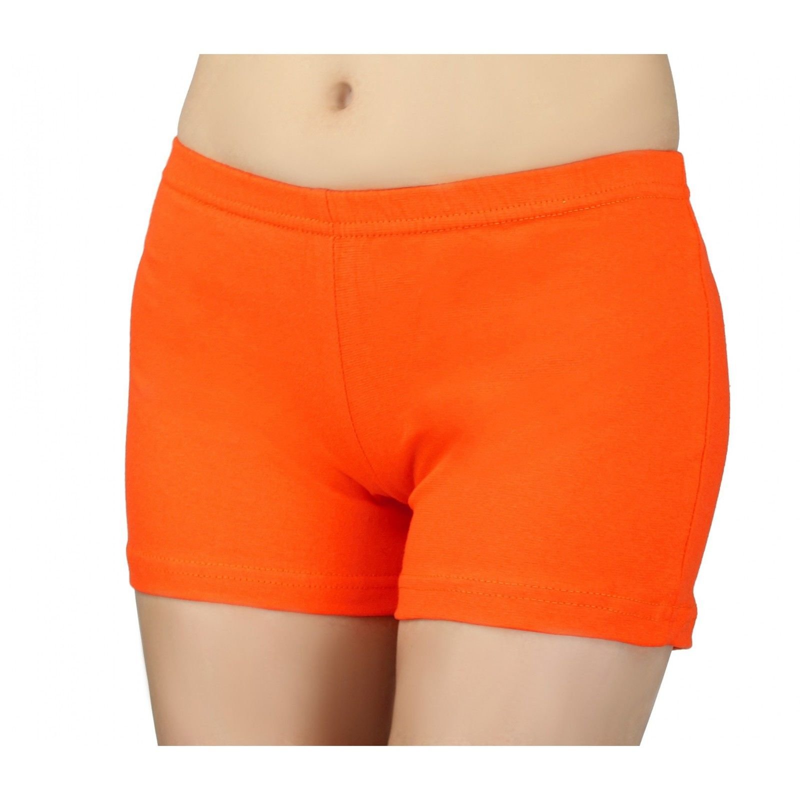 Elegance1234 Women's Orange Superb Soft Stretch Cotton Lycra Sexy Shorts **Same Day Posting** (Large Uk 14, )