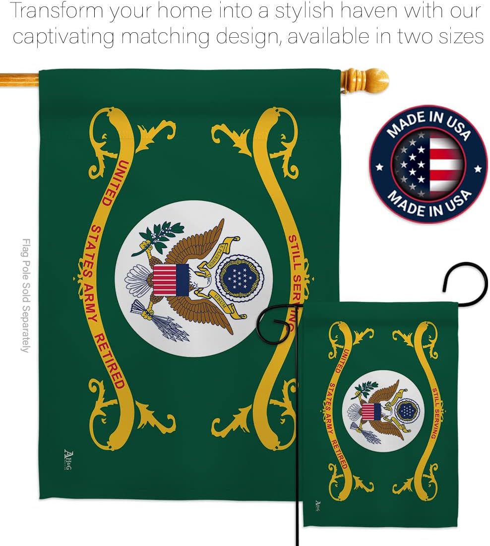 Americana Home & Garden Army House Flag Armed Forces Rangers United State American Military Veteran Retire Official Decoration Banner Small Garden Yard Gift Double-Sided, 28" x 40", Made in USA