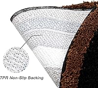 Vista 4 de Estmy Linda alfombra redonda hippie Funky de 3 pies para baño, dormitorio, cocina, antideslizante, lavable, cara feliz, blanco, negro, marrón