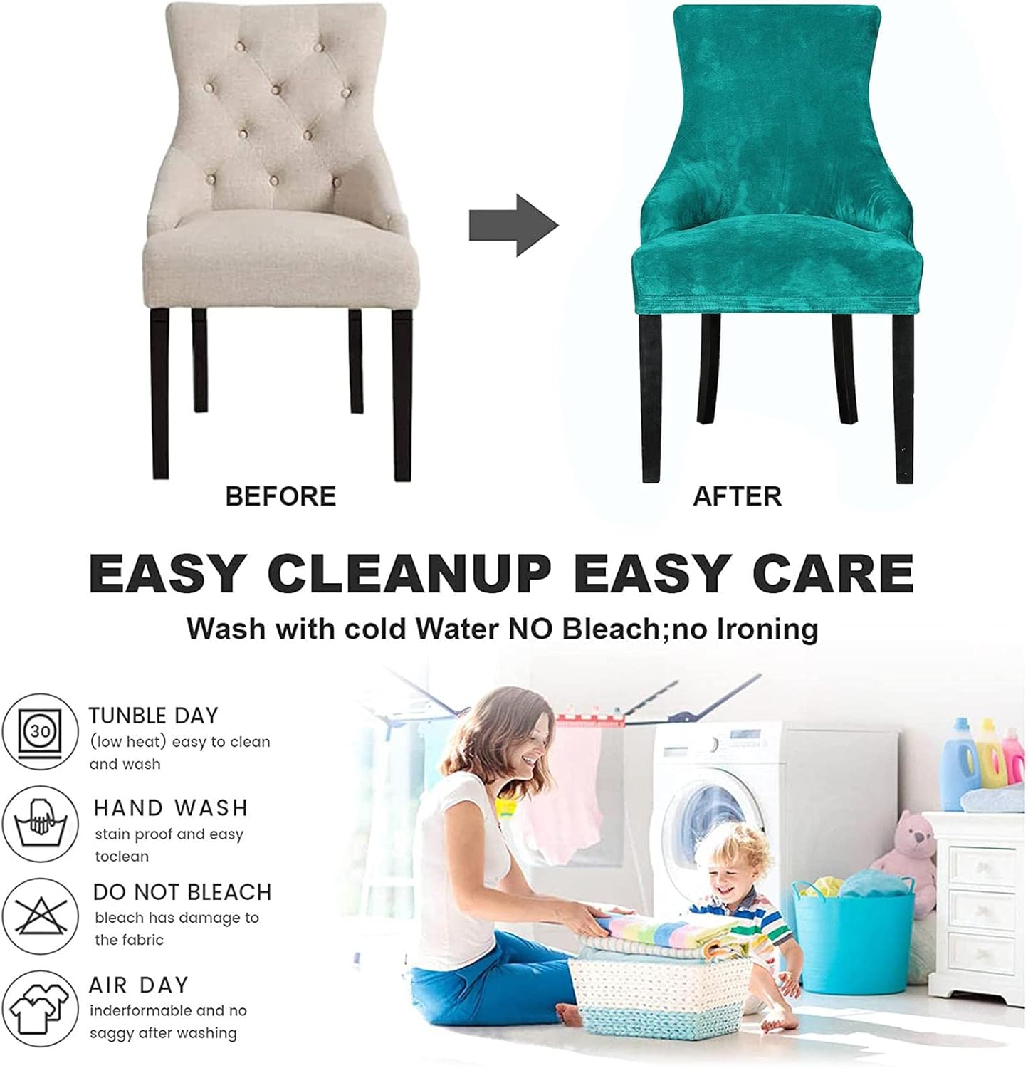 Stretch Velvet Accent Chair Cover Slipcover Set of 6 Dark Grey Curved Wingback Design with Arms Dining Room Chair Protector for Kitchen Living Home Decor Pack of 6