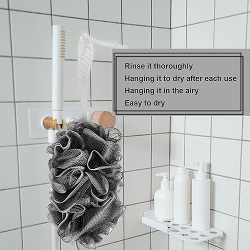 Miniatura 6 de PPHAO - Esponja negra - Esponja de carbón en un palo - Cepillo de baño trasero de mango largo - Esponja de lufa trasera para ducha para hombres y
