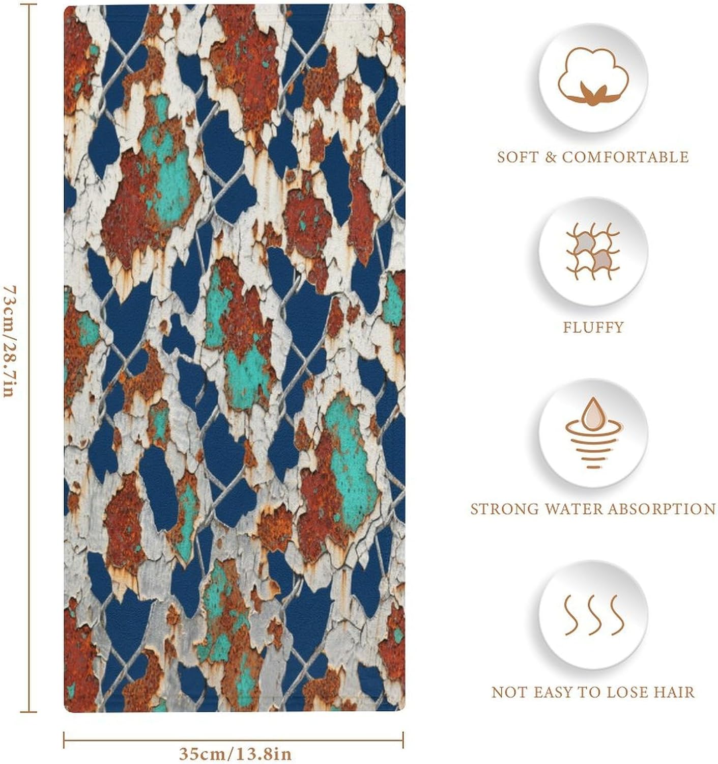 Towels Rusted Barbed Wire, Bath Towel, Towels for Bathroom Clearance, Cooling Towel, Suitable for Gym Bathroom Sink Kitchen Bar Cooling for Neck and Face image 2