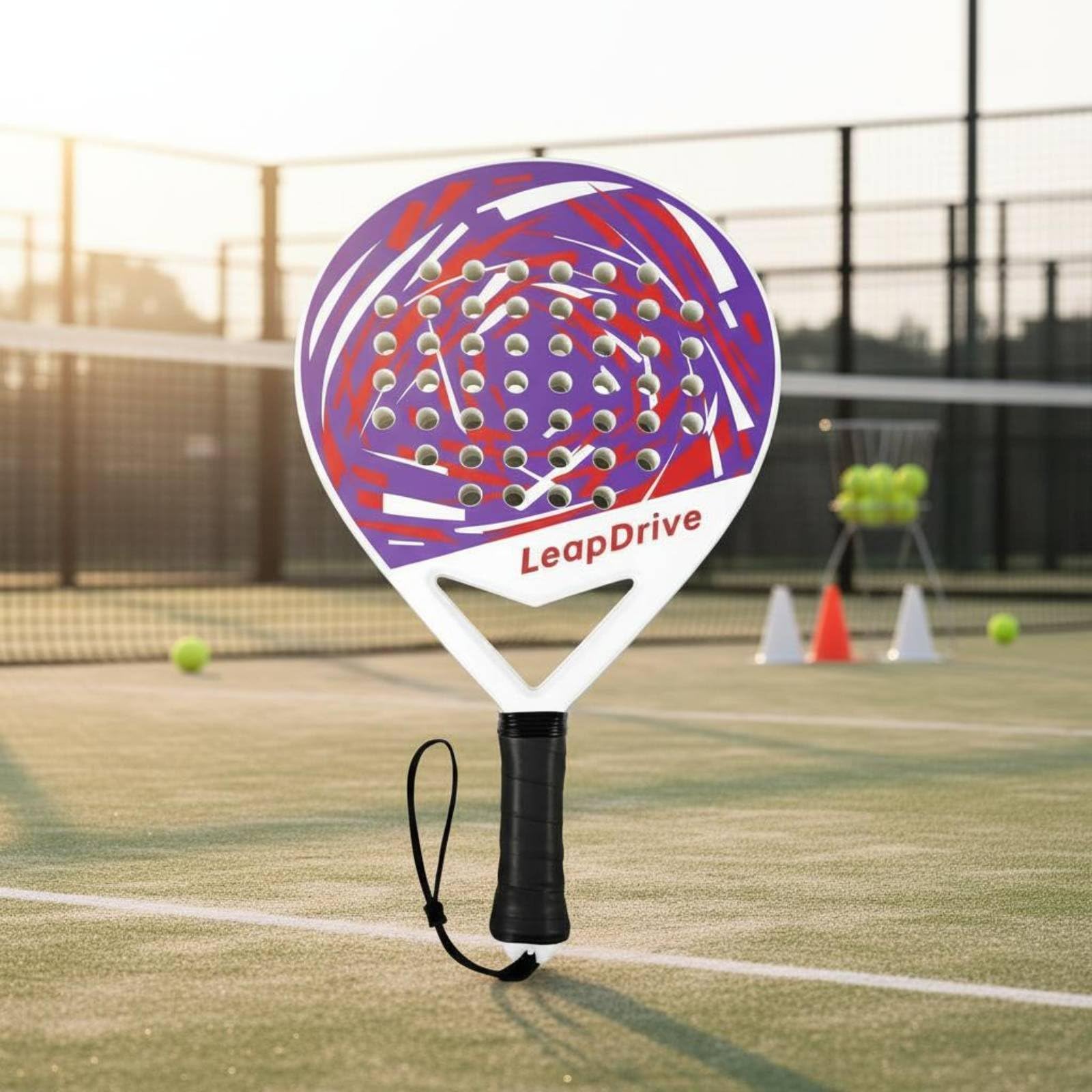 Racchetta da Allenamento Tennis Padel Paddle Racket Sostituto con Grande 48 Fori di Ventilazione Presa Facile Adatta per Principianti Bambini Sessioni